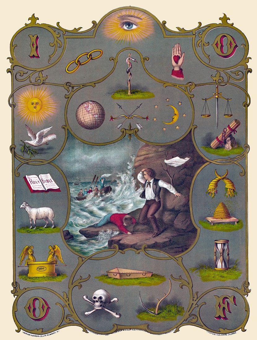 USA Plansza (dydaktyczna, dekoracyjna, rytualna), ok. 1870–1890r.